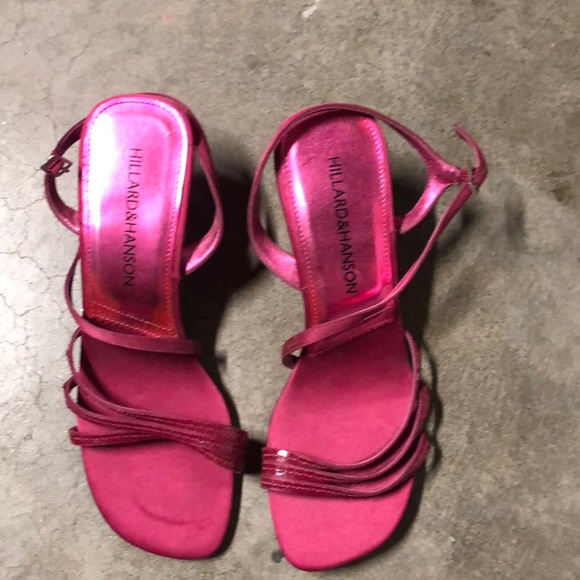 bright pink strappy heels